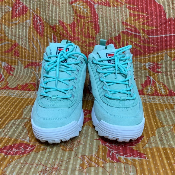 Fila Disruptor Platform Sneakers Turquoise White - Picture 2 of 8